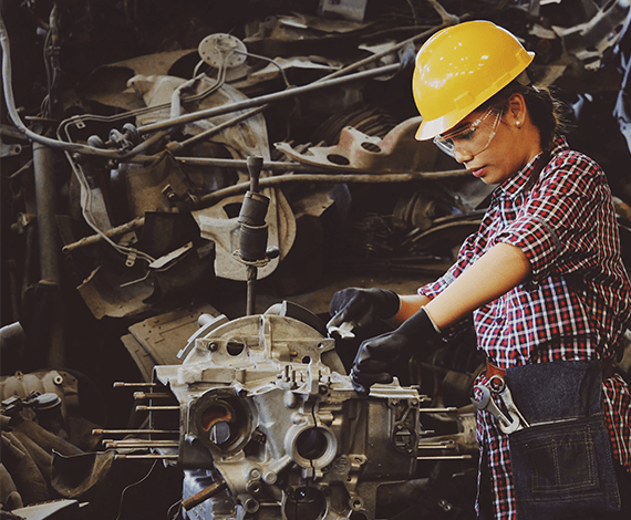 Femme travail industriel
